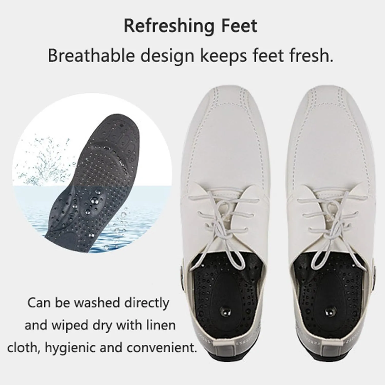 2 Pairs Magnetic Insoles, Magnetic Therapy Insoles, Orthopaedic Insoles Reflexology Acupressure Insoles Improve Blood Circulation Plantar Fasciitis Foot Health Care,L,Black