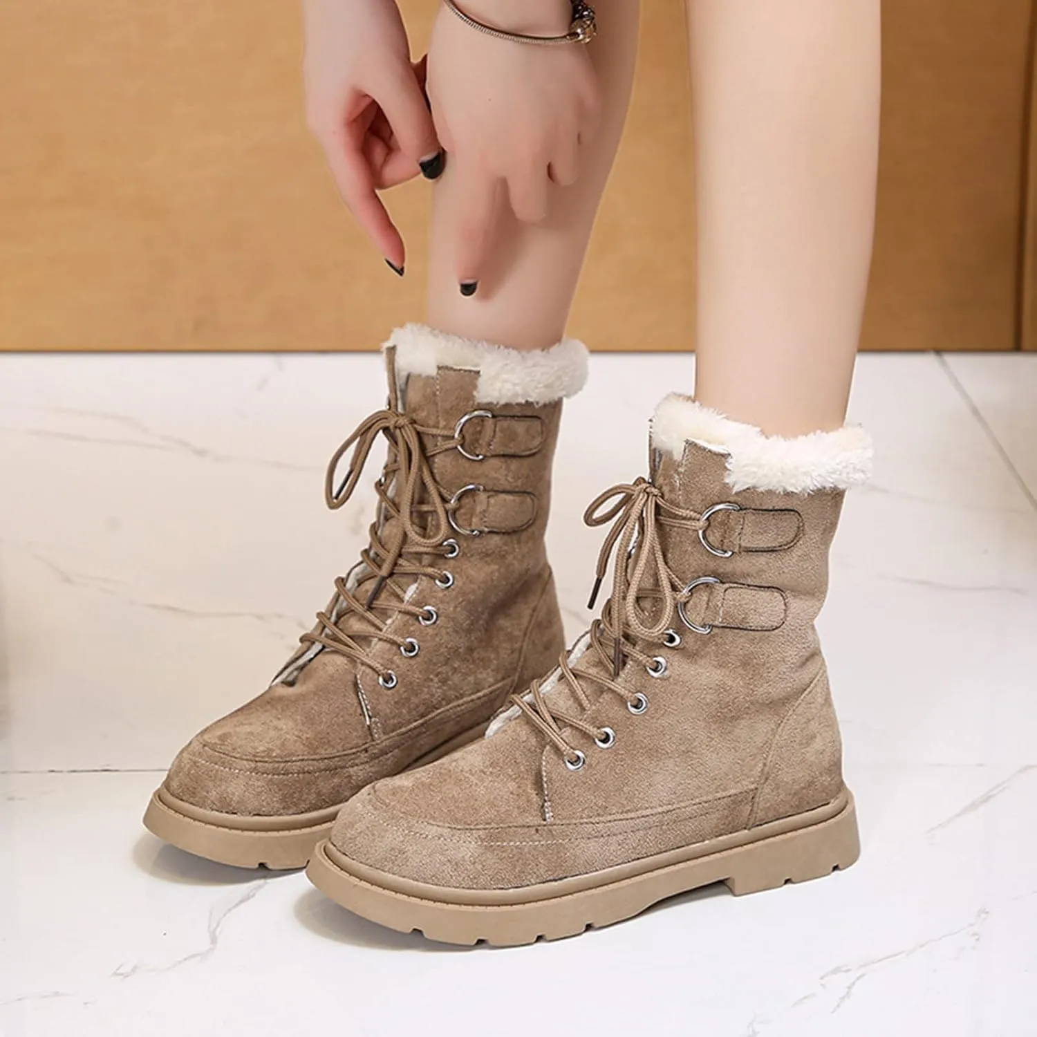 2023 New Women Winter Non-Slip Waterproof Snow Plush Ankle Boots Snow Boots Women Black Winter White Booties for Women Outdoor Boots Women Warm Botas Termicas Para Mujer Frio