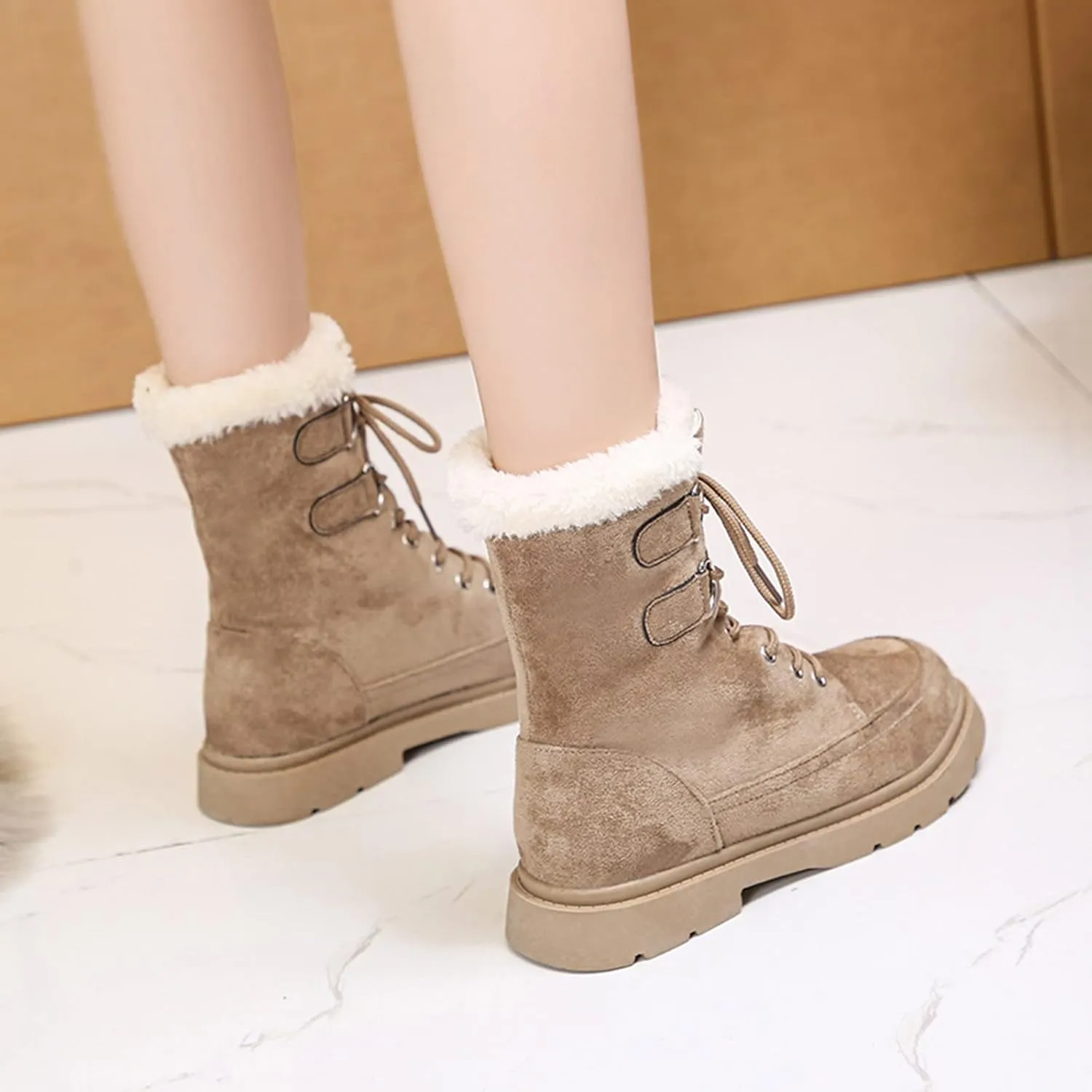 2023 New Women Winter Non-Slip Waterproof Snow Plush Ankle Boots Snow Boots Women Black Winter White Booties for Women Outdoor Boots Women Warm Botas Termicas Para Mujer Frio