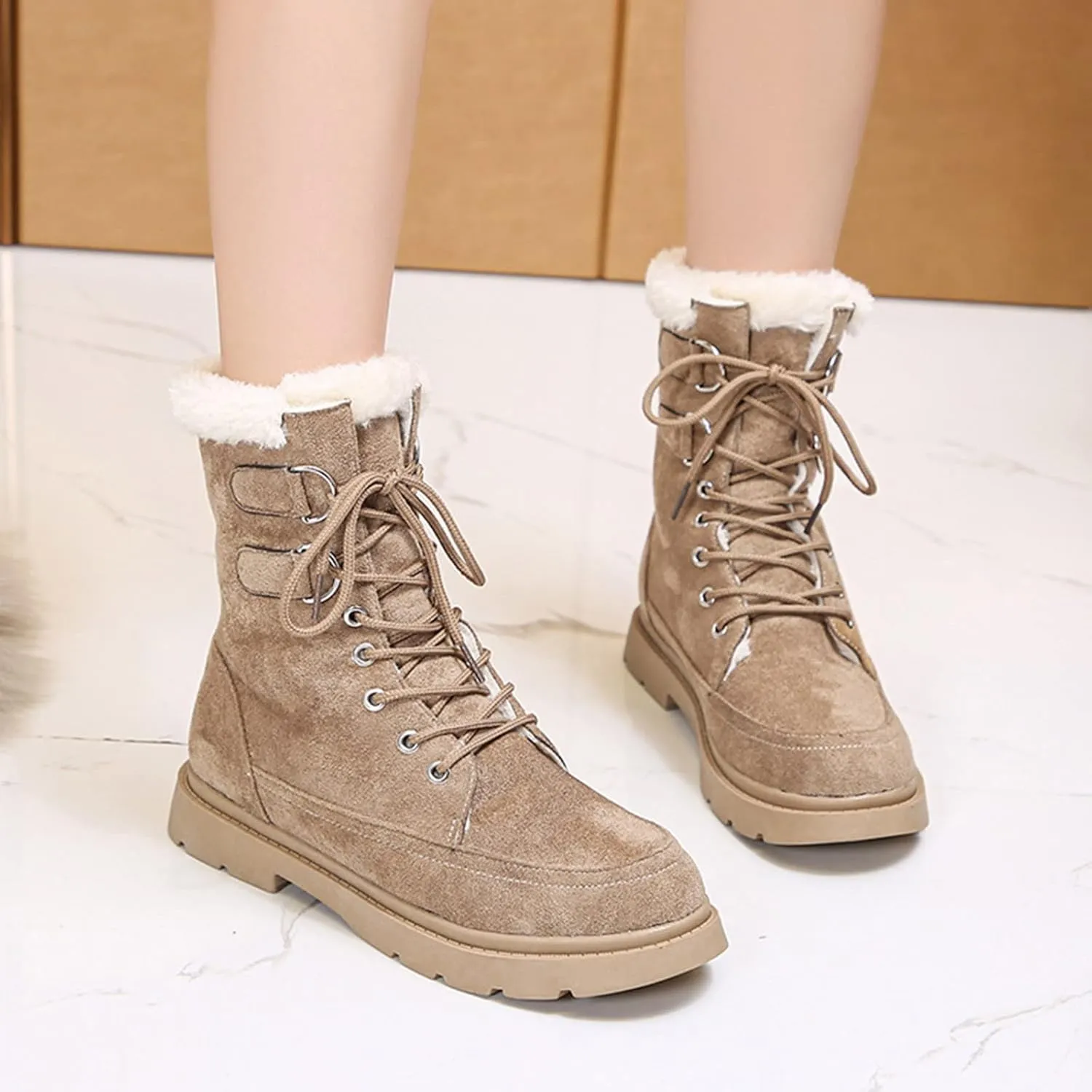 2023 New Women Winter Non-Slip Waterproof Snow Plush Ankle Boots Snow Boots Women Black Winter White Booties for Women Outdoor Boots Women Warm Botas Termicas Para Mujer Frio