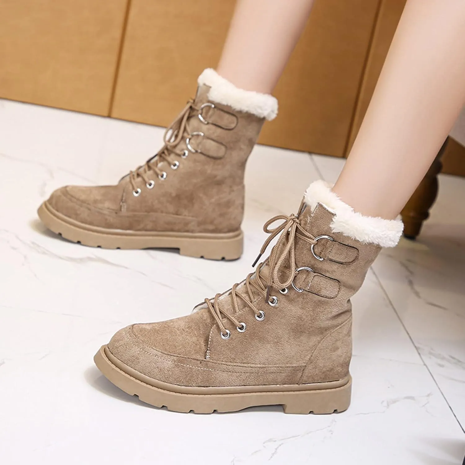 2023 New Women Winter Non-Slip Waterproof Snow Plush Ankle Boots Snow Boots Women Black Winter White Booties for Women Outdoor Boots Women Warm Botas Termicas Para Mujer Frio