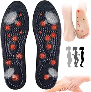 Acupressure Insoles, Magnetic Insoles, Magnetic Massage Insoles for Women Men, Orthopaedic Insoles, Reflexology Acupressure Insoles for Plantar Fasciitis,L, 2 Pairs