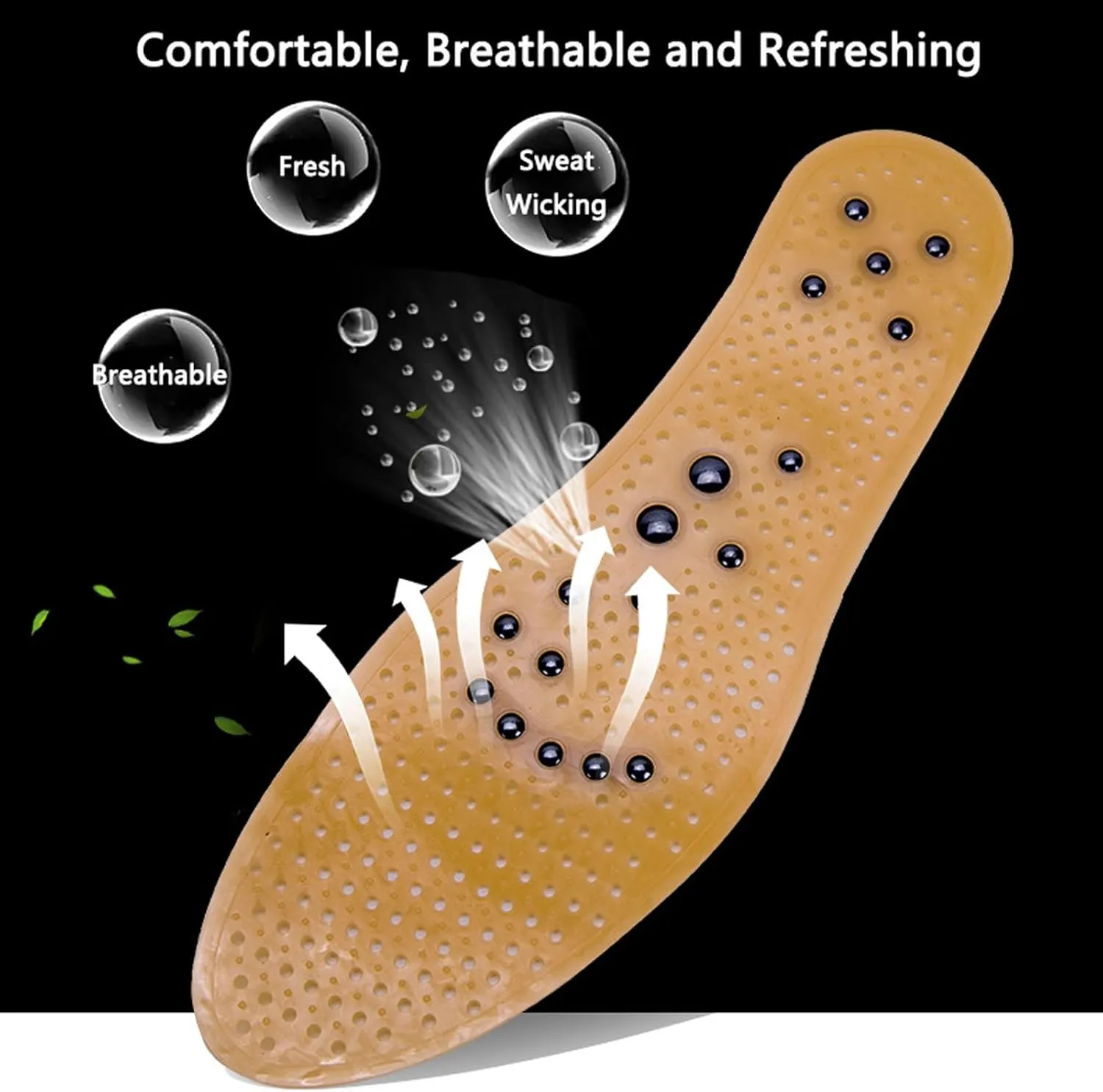 Acupressure Insoles Magnetic Insoles, Massage Insoles, Reflexology Insoles, Orthopedic Insoles Get Relief for Painful Feet, Magnetic Shoe Inserts for Plantar Fasciitis,1 Pair,Yellow