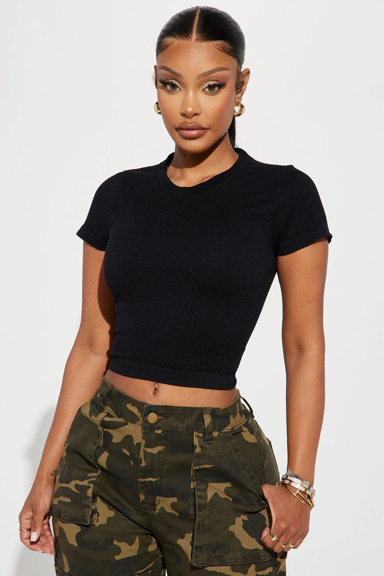 Alina Seamless Top - Black