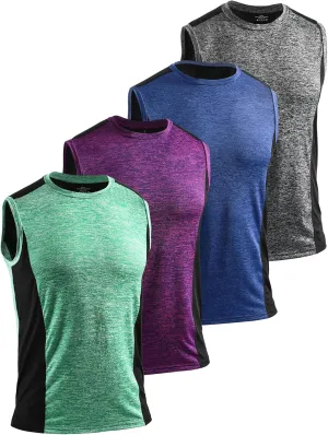AMVELOP 4 Pack Men's Workout Tank Tops Sleeveless Quick Dry Gym Muscle Shirts