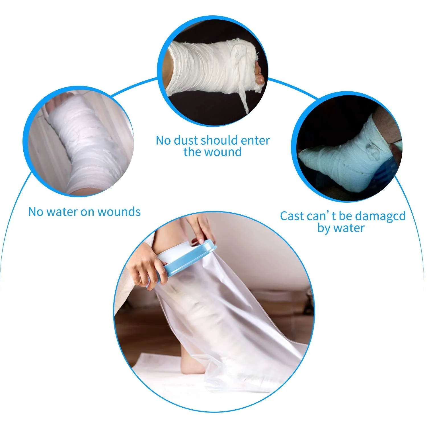 Aozzy superstore Waterproof Cast & Bandage Adult Protector Used for Whilst Showering/Bathing (Adult Short Leg)
