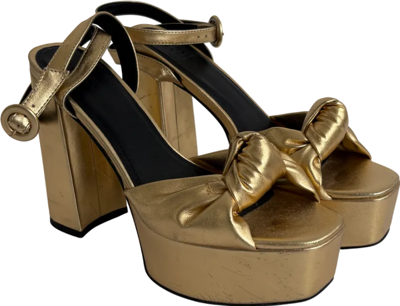 ASOS Metallic Nikita Knotted Platform Heels UK 7 EU 40 