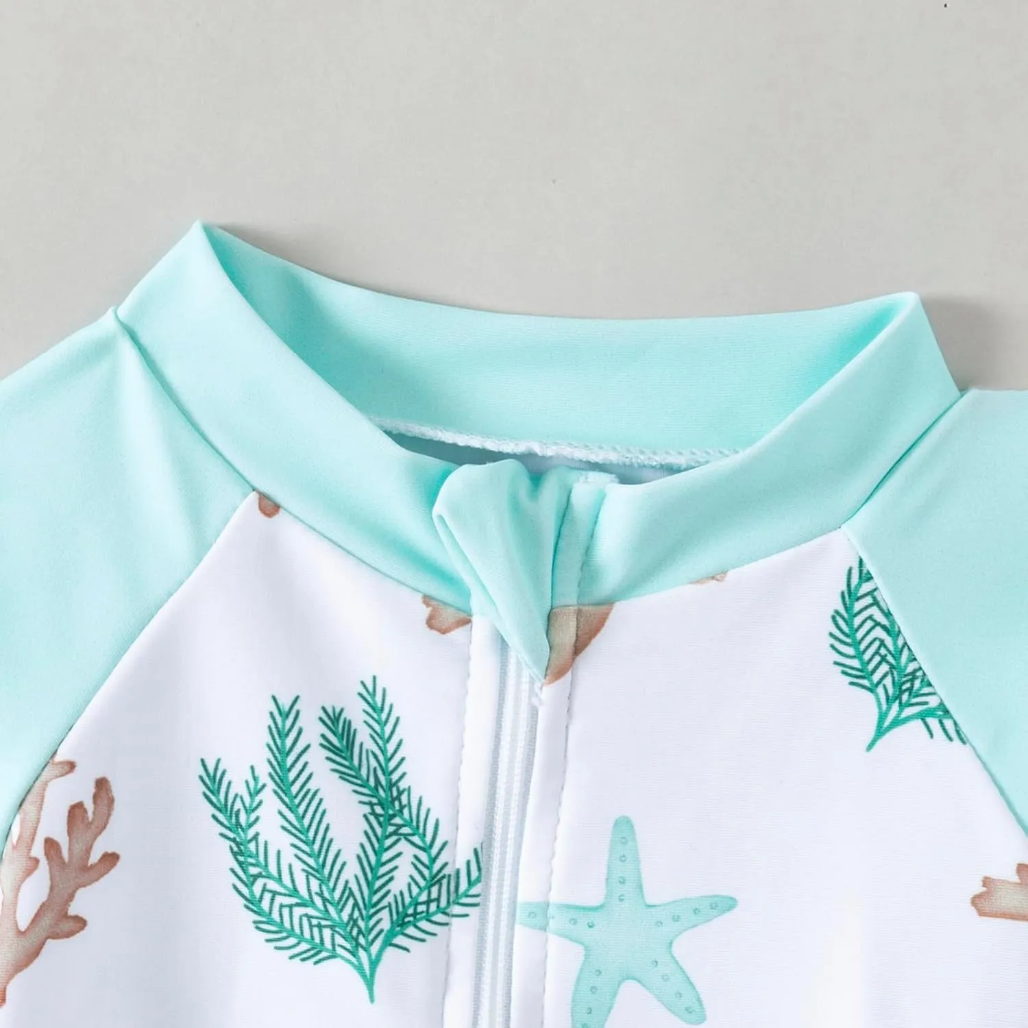Baby Boys' Toddler Rash Guard Swimsuit Long Sleeve Sun Protection One Piece Zipper Bathing Suit with Sun Hat Beach Swimwear