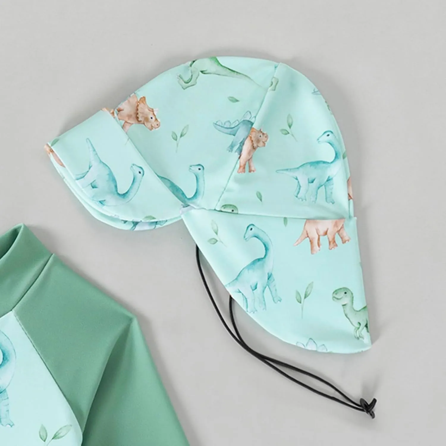 Baby Boys' Toddler Rash Guard Swimsuit Long Sleeve Sun Protection One Piece Zipper Bathing Suit with Sun Hat Beach Swimwear