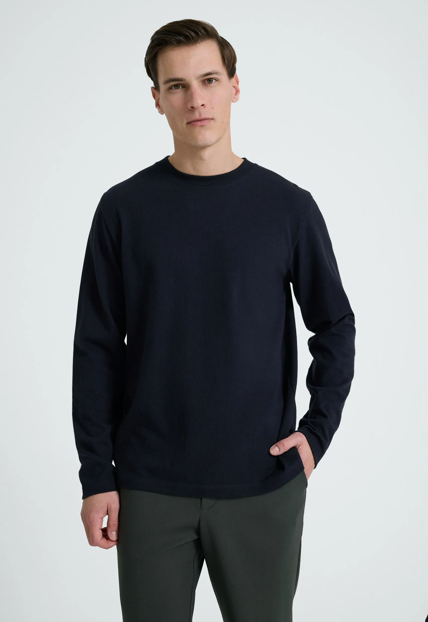 Barkley Cotton LS Tee - Darkest Navy