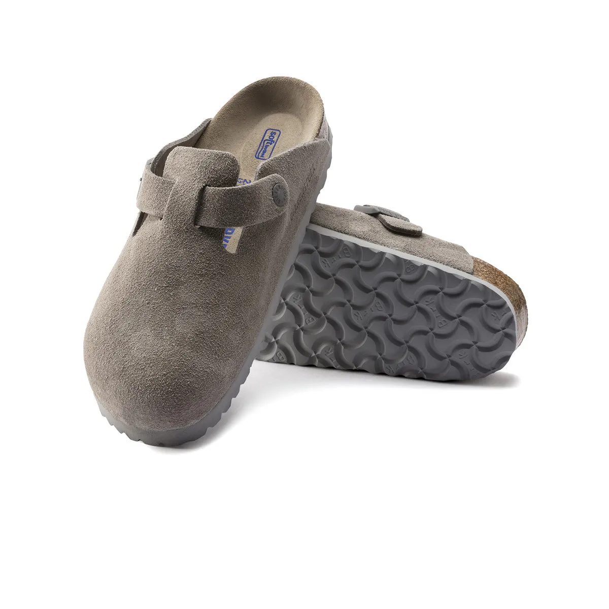 Birkenstock Unisex Boston Soft Footbed Suede Leather Clogs 1020526 Stone Coin, Narrow Width