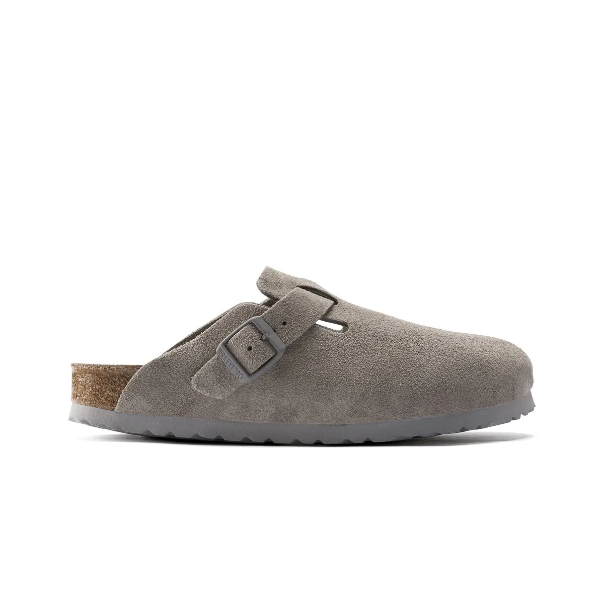Birkenstock Unisex Boston Soft Footbed Suede Leather Clogs 1020526 Stone Coin, Narrow Width