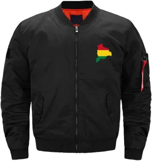 Bolivia Map Flag Bomber Jacket Men Windproof Windbreaker Jacket Coat