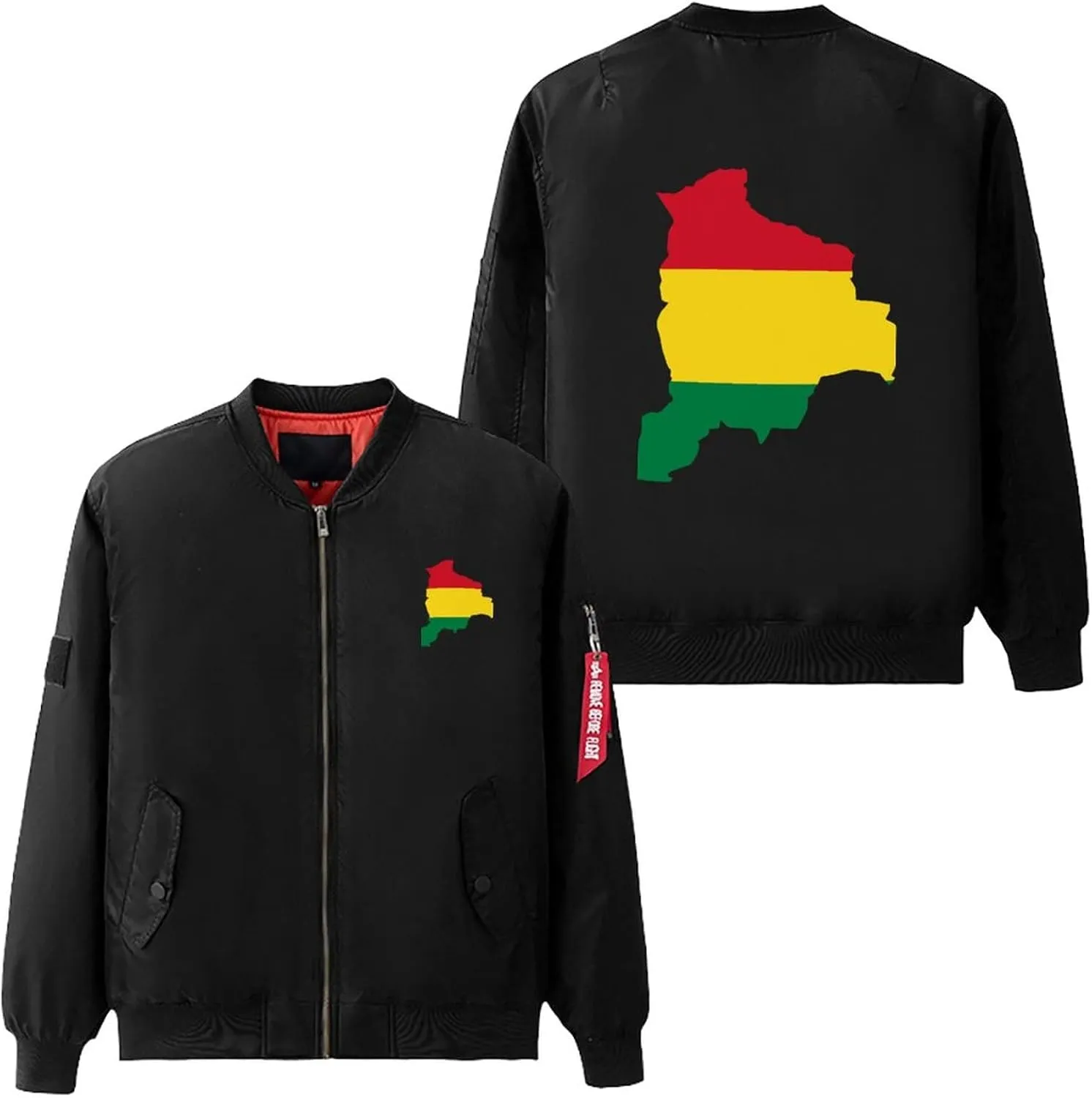 Bolivia Map Flag Bomber Jacket Men Windproof Windbreaker Jacket Coat
