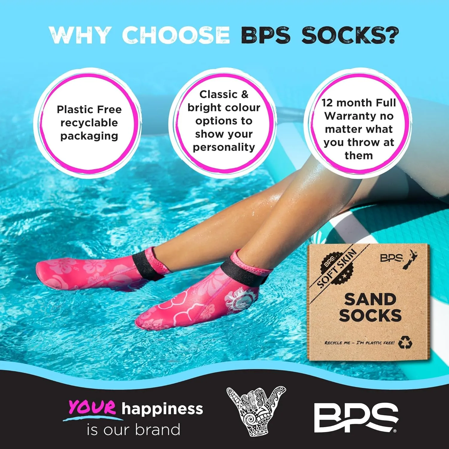 BPS Soft Skin Neoprene Socks 3mm Water Socks Sand Proof Wetsuit Booties for Beach Volleyball Sand Soccer Water Sports
