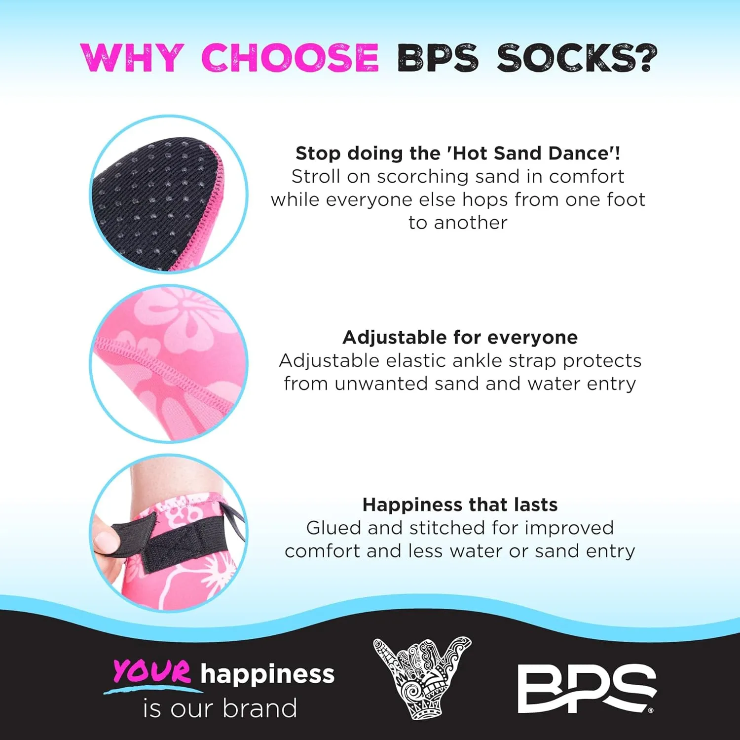 BPS Soft Skin Neoprene Socks 3mm Water Socks Sand Proof Wetsuit Booties for Beach Volleyball Sand Soccer Water Sports