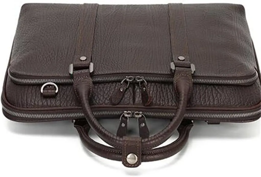 Business Men's Handbag Briefcase Shoulder Crossbody Bag Genuine Layer Cowhide Leather Men's Bag(E)