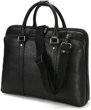 Business Men's Handbag Briefcase Shoulder Crossbody Bag Genuine Layer Cowhide Leather Men's Bag(E)