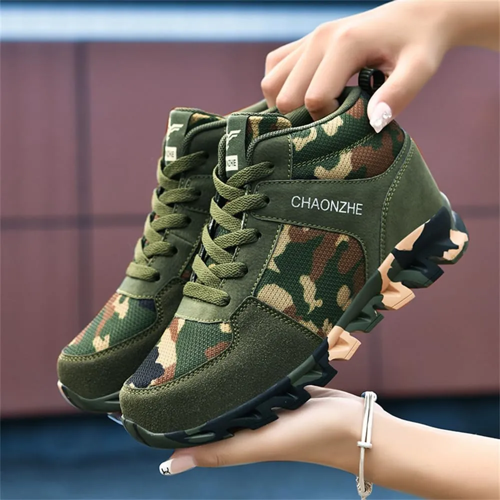 Camouflage Elevator Shoes for Women Female Running Footwear Casual Shoe Sport Woman Camo Leisure Outdoor Hiking Sneakers