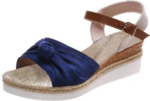 Cathalem Summer Sandals for Women 2024 Womens Wedge Sandals Comfortable Open Toe Ankle Strap Low Wedges for Women