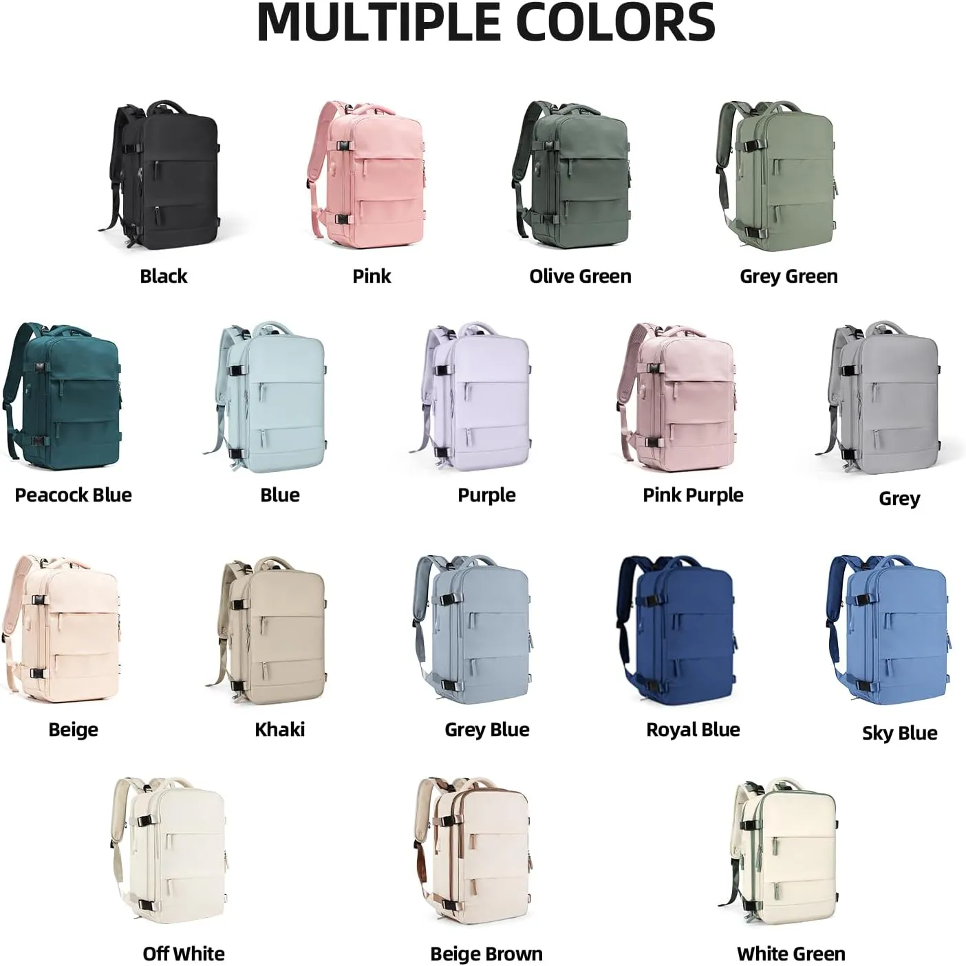 coowoz Large Travel Backpack For Women Men,Carry On Backpack,Hiking Backpack Waterproof Outdoor Sports Rucksack Casual Daypack Travel EssentialsBlue