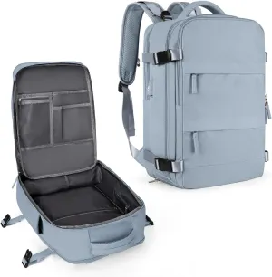 coowoz Large Travel Backpack For Women Men,Carry On Backpack,Hiking Backpack Waterproof Outdoor Sports Rucksack Casual Daypack travel essentialsGray Blue