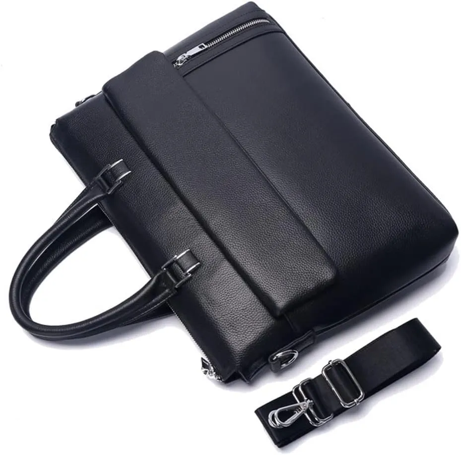 CSCDD Genuine Leather Business Portable Computer Bag Layer Cowhide Briefcase Men Shoulder Bag