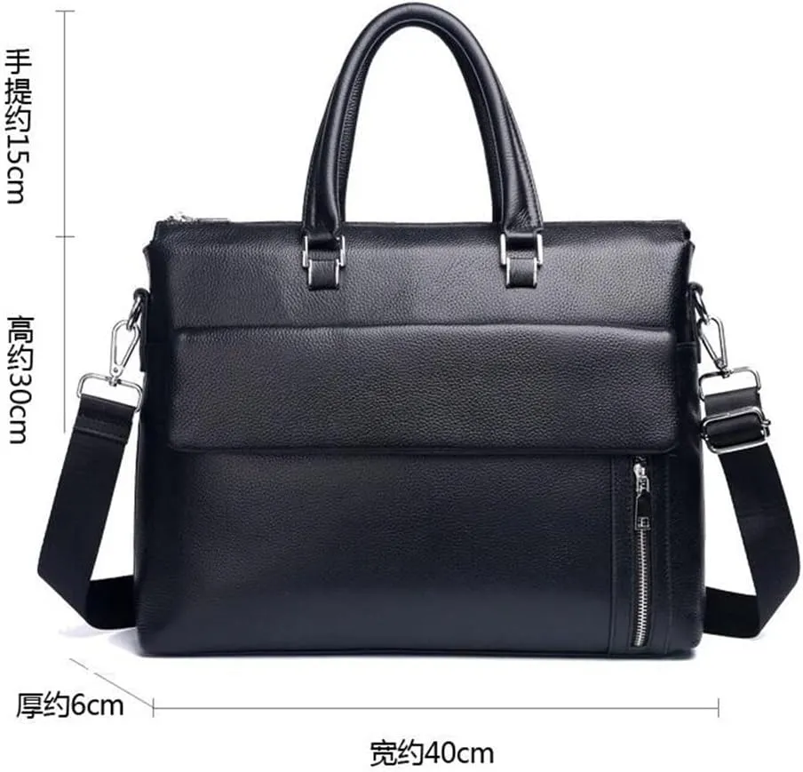 CSCDD Genuine Leather Business Portable Computer Bag Layer Cowhide Briefcase Men Shoulder Bag