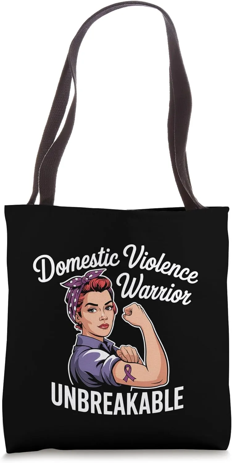 Domestic Warrior Unbreakable Survivor Support Tote Bag