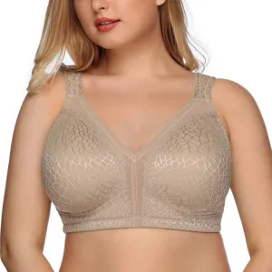 DotVol Women's Full Figure Minimizer Bras Comfort Large Busts Wirefree Non Padded Plus Size Bra