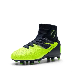 DREAM PAIRS Boys Girls Soccer Cleats Youth Firm Groud Outdoor Sport Athletic High Top Football Shoes for Little/Big Kid
