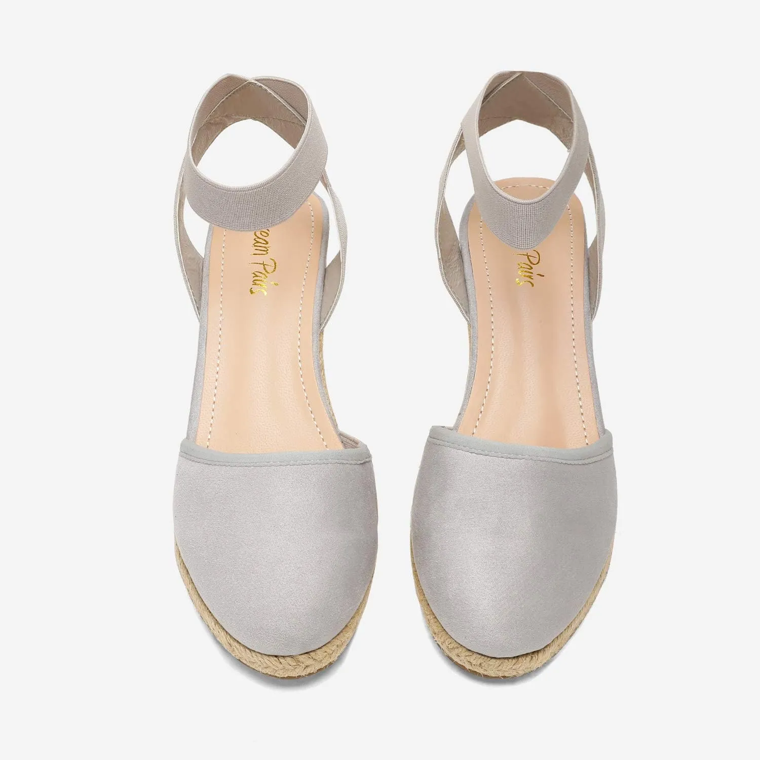 DREAM PAIRS Women's Elastic Ankle Strap Espadrilles Wedge Sandals