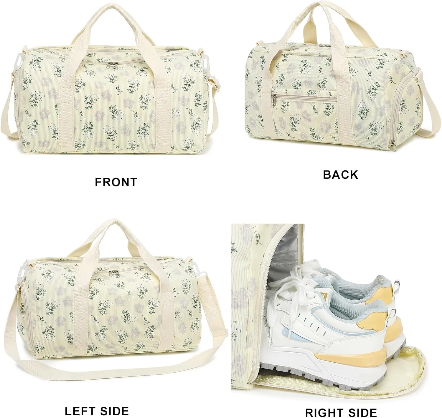 Duffle Bag for Gym Sports Women Girls Workout Travel Bag Weekender with Shoe Compartment and Wet Pocket