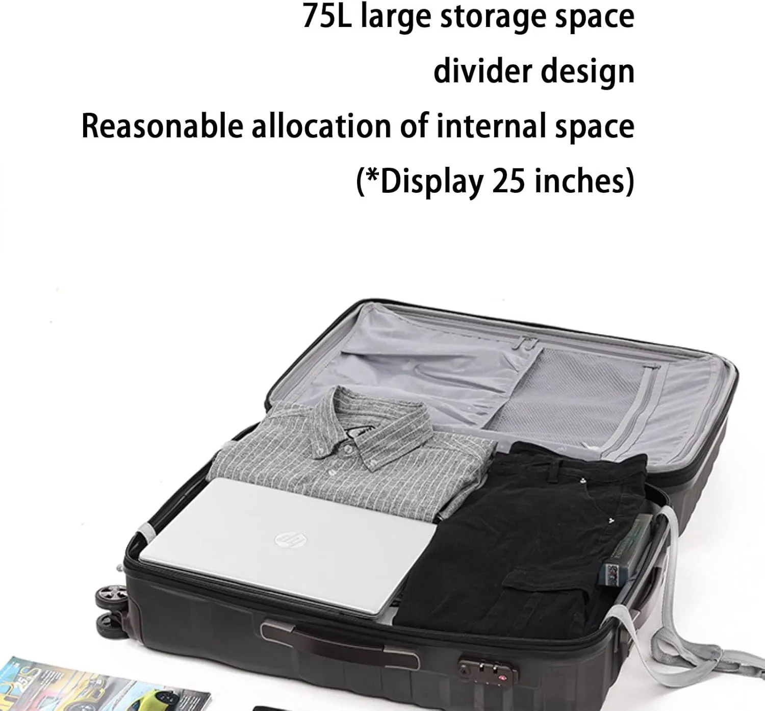 Expandable Spinner Wheel Luggage,Suitcase Luggage with Spinner Wheels,Aluminum Alloy Thickened and Smooth Pull Rod, Lock,Red-20 in (Light Blue 25 in)