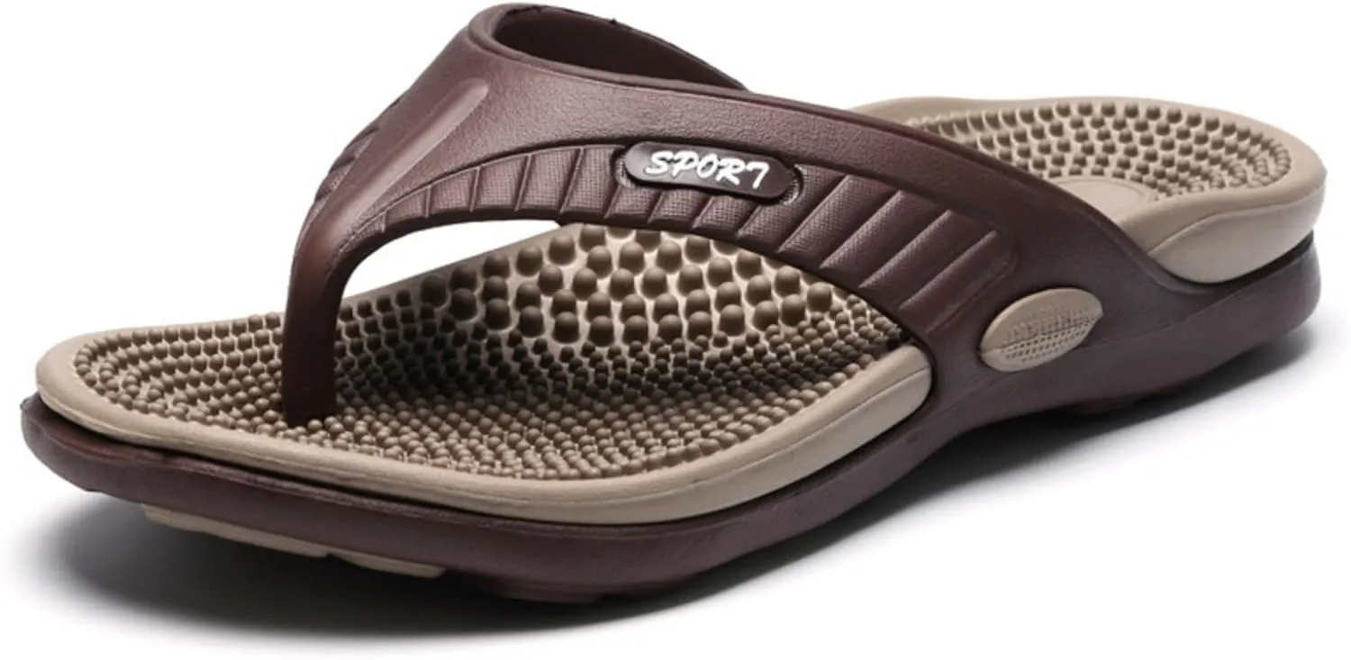 Flip Flops for Men & Women Lightweight Acupressure Sandals Massage Slippers, Summer Breathable Beach Shoes with Arch Support,Outdoor Casual Relief Plantar Fasciitis Heel Slippers Unisex