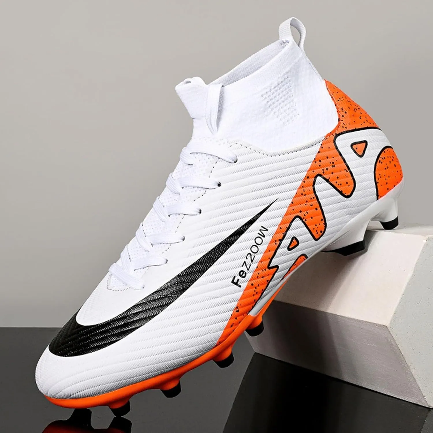 Football Cleats Breathable Wide Fit, Soccer Cleats Shock Resistant Athletic Ground Unisex-Adult Sport Training