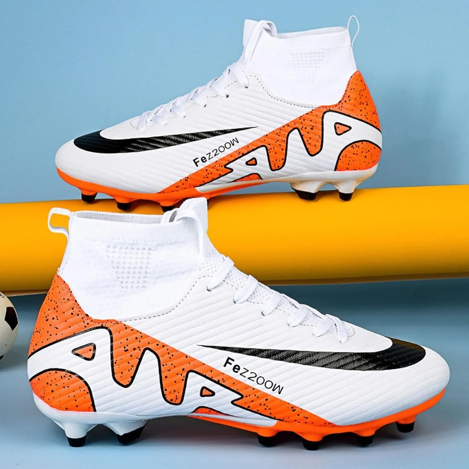 Football Cleats Breathable Wide Fit, Soccer Cleats Shock Resistant Athletic Ground Unisex-Adult Sport Training