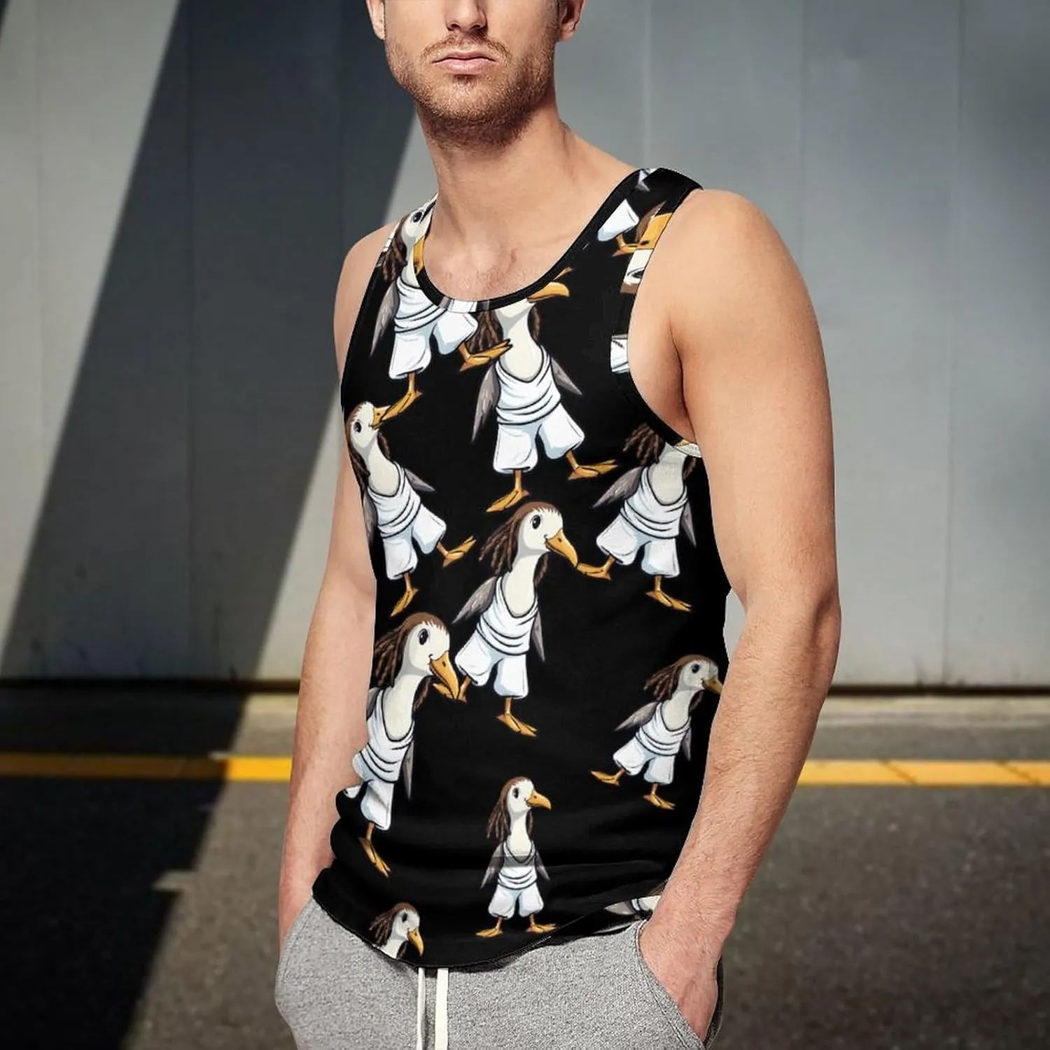 Funny Gooses Summer Men's Tank Tops Quick Dry Sleeveless Vest Workout T-Shirts Muscle Tee