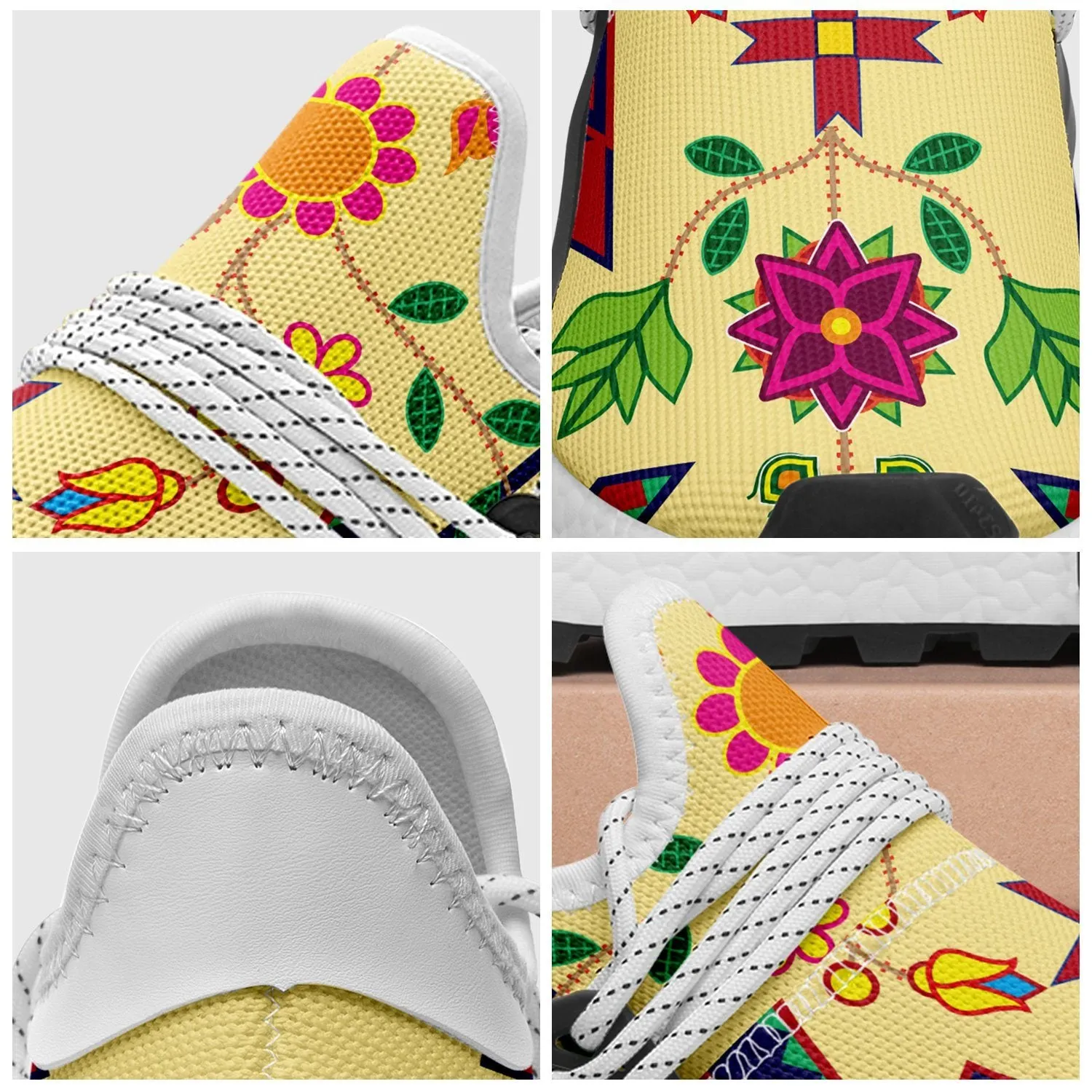 Geometric Floral Spring Vanilla Okaki Sneakers