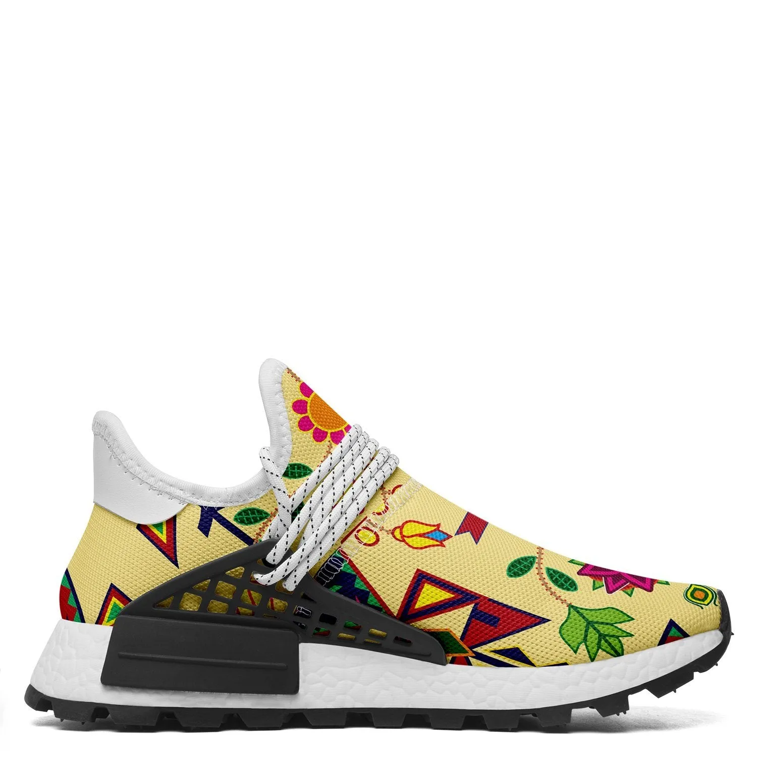Geometric Floral Spring Vanilla Okaki Sneakers