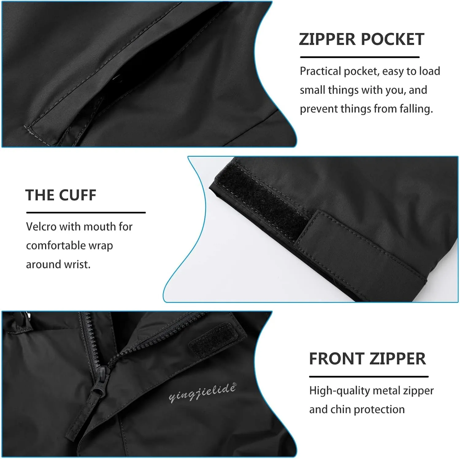 Girls Boys Rain Jackets, Lightweight Waterproof Kids Rain Coats with Hood Windbreakers for Kids