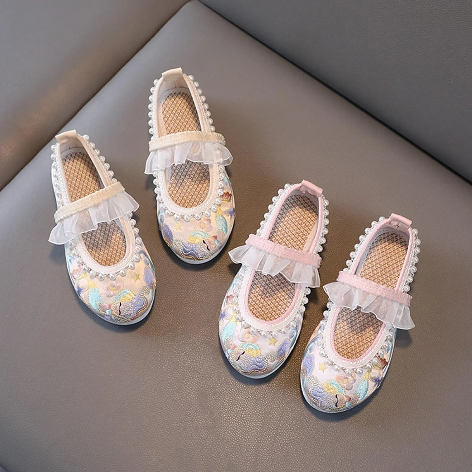 Girls Dress Shoes Princess Wedding Flower Shoe Adorable Girls Mary Jane Ballerina Flat Shoes