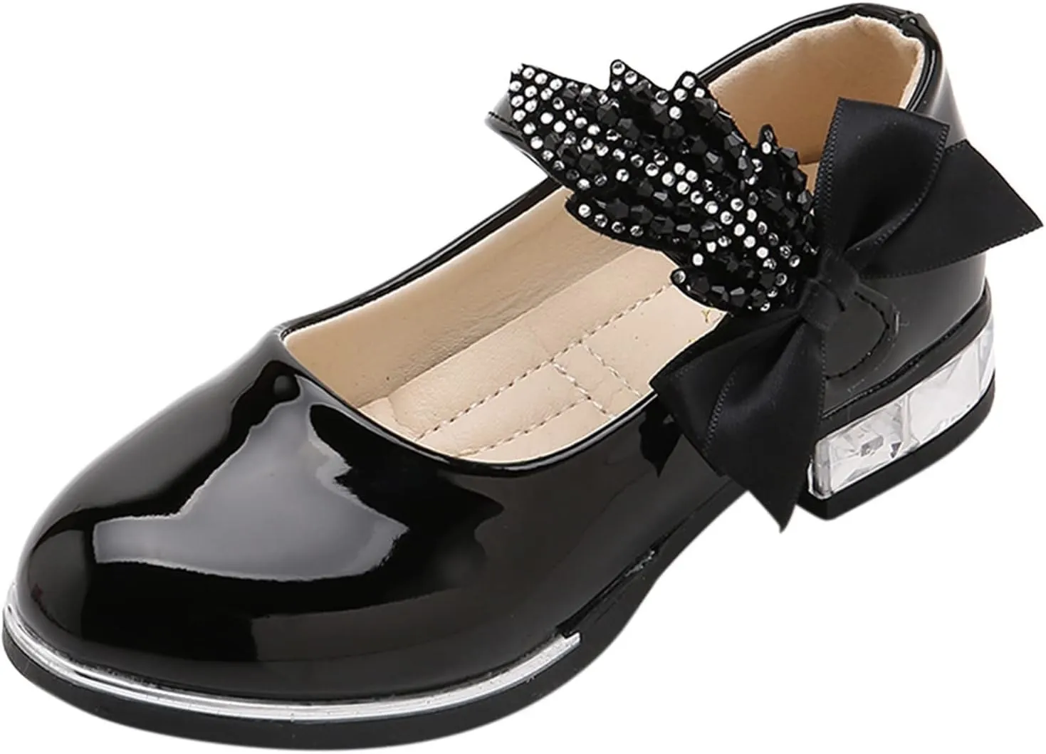 Girls Infant Dress Mary Jane Flat Little/Big Kids Low Heel Princess Hook And Loop Dress Party Wedding Shoes