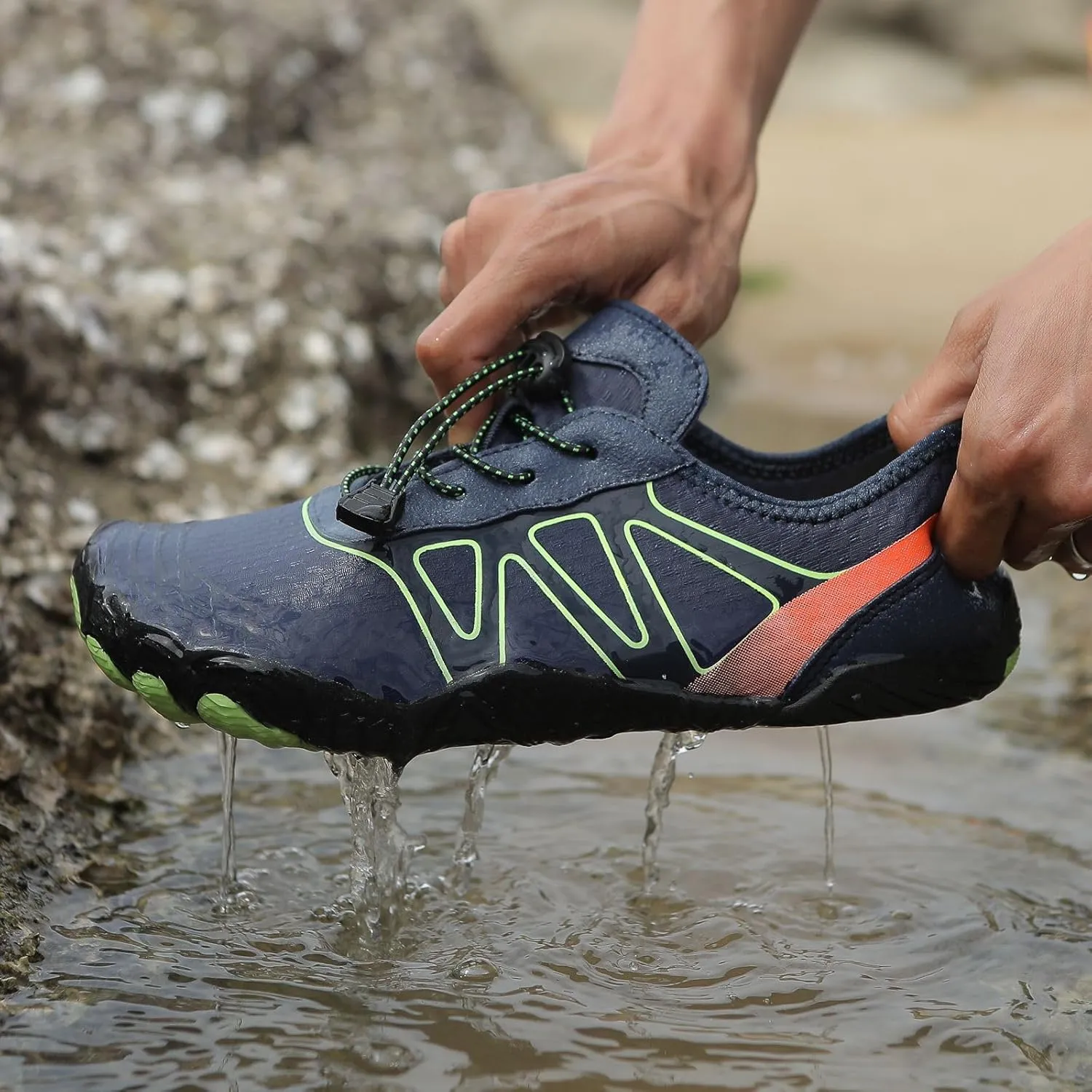 Grounding Shoes for Women Summer Quick Dry Non-Slip Athletic Hiking Shoes Round Toe Barefoot Footwear Beach Pool Aqua Surf Swim Outdoor Casual Walking Shoe Sneaker