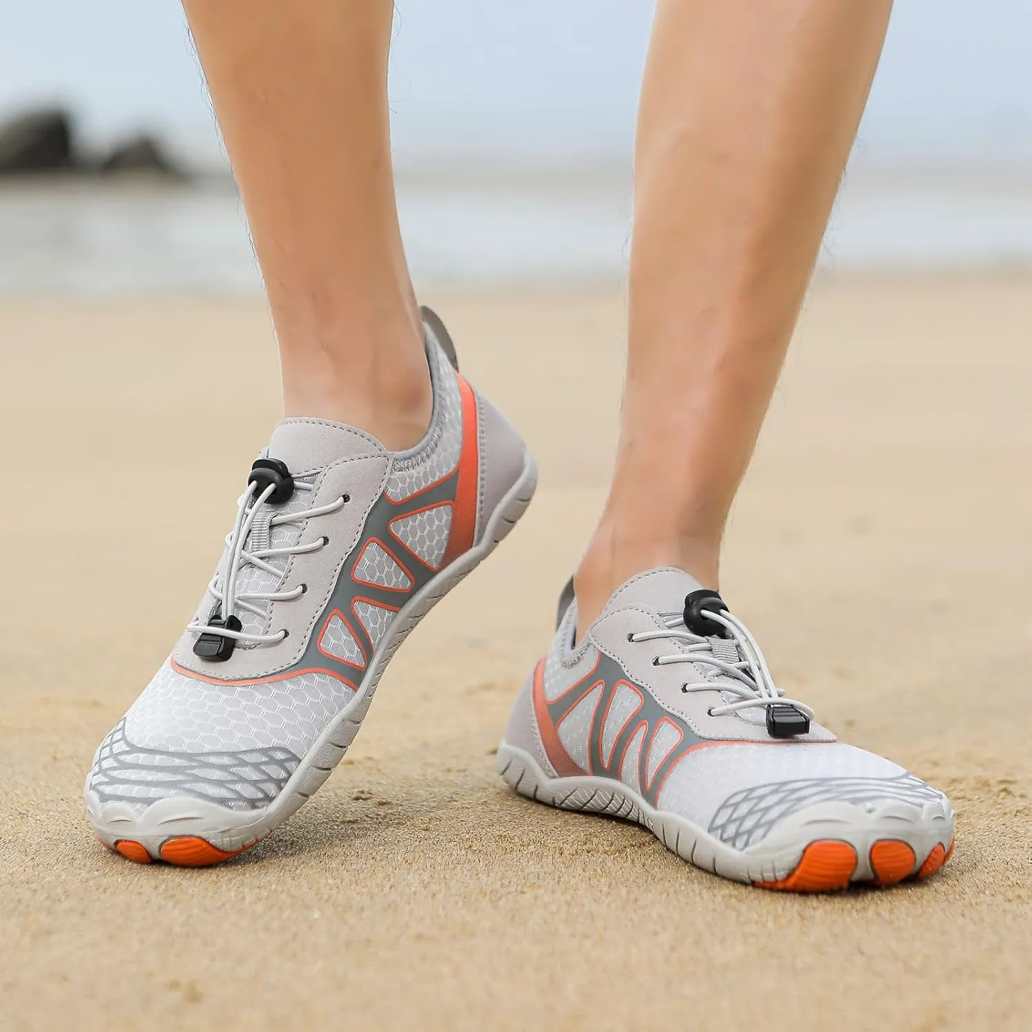 Grounding Shoes for Women Summer Quick Dry Non-Slip Athletic Hiking Shoes Round Toe Barefoot Footwear Beach Pool Aqua Surf Swim Outdoor Casual Walking Shoe Sneaker