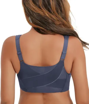 HACI Front Closure Posture Bra Back Support Unpadded Wireless Support Everyday