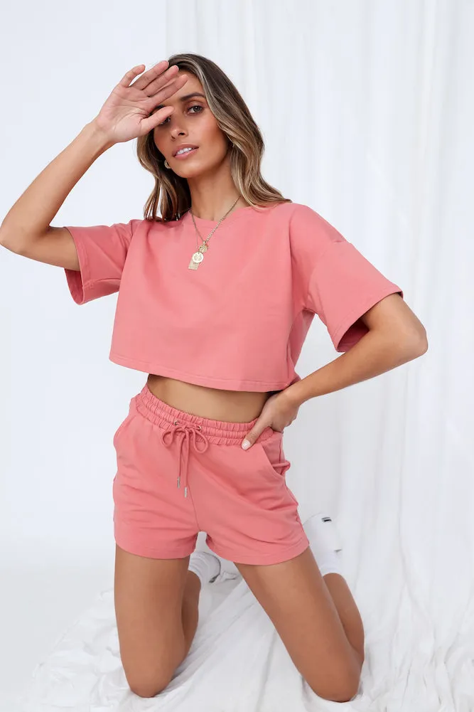 HELLO MOLLY Pillow Whispers Crop Tee Rose