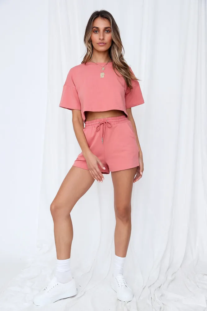 HELLO MOLLY Pillow Whispers Crop Tee Rose