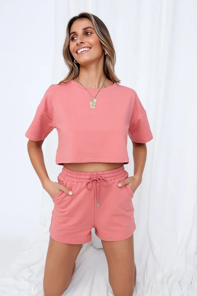 HELLO MOLLY Pillow Whispers Crop Tee Rose