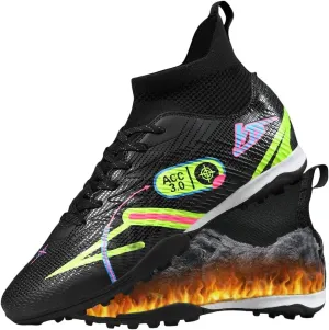HESBITEUL Soccer Cleats Faux Fur for Winter: High Top Football Cleats for Firm Ground